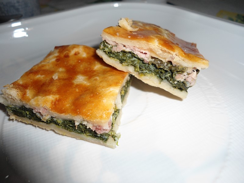 Briseè con spinaci e prosciutto